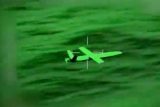Snímek z videozáznamu ukazuje zaměření húsijského bezpilotního letounu francouzskou armádou v Rudém moři