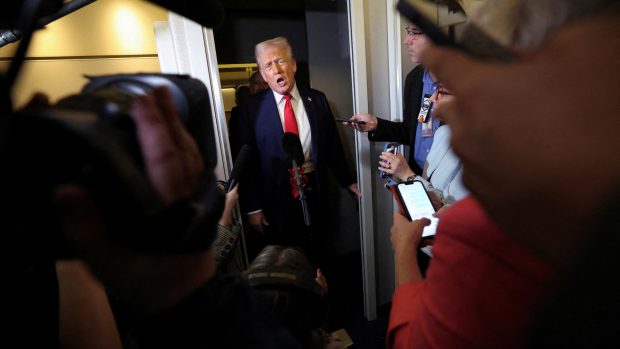 Donald Trump na palubě Air Force One