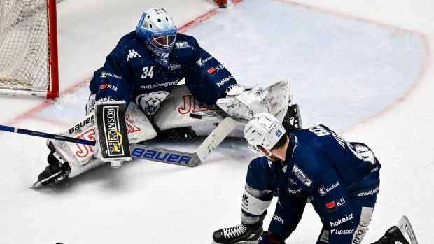 Brankář brněnské Komety Michal Postava udržel v sedmém finálovém duelu čisté konto