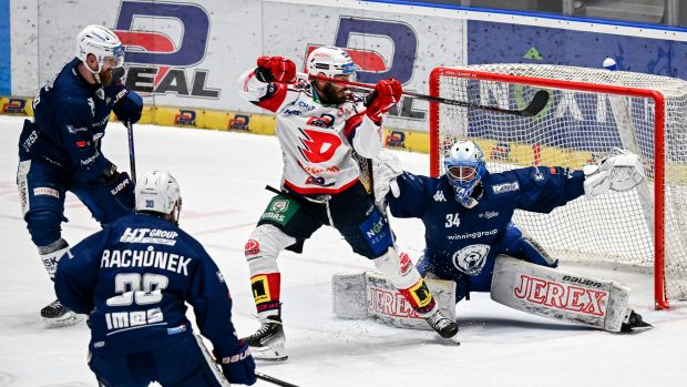 Brankář Michal Postava si připsal třetí nulu v letošním play- off