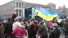 Demonstrace v ukrajinském Kyjevě