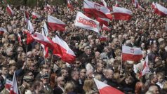 Náměstí Jozefa Pilsudského bylo plné polských vlajek