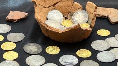Mincovní poklad vystavený v Opavě