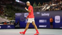 Tenista Jakub Menšík při finále turnaje v Miami