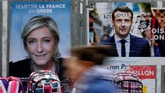 Předvolební kampaň Marine Le Penové a Emmanuela Macrona