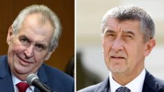 Prezident Miloš Zeman a premiér v demisi Andrej Babiš
