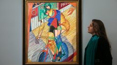 Na cyklistické dráze olejomalba Jeana Metzingera