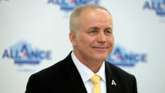Předseda Aliance pro budoucnost (APB) Pavel Sehnal 23. března 2021 v Čestlicích u Prahy na tiskové konferenci k představení projektu politického uskupení Aliance pro budoucnost pro volby do Poslanecké sněmovny