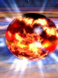 Jádro hvězdy se při výbuchu supernovy zhroutí do neutronové hvězdy