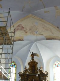 oprava fresek v kostele sv. Mikuláše v Plzni