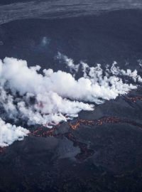 Magma vytékající z vulkanického systému Bárdarbunga