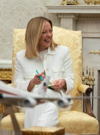 Giorgia Meloniová a Donald Trump