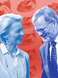 Předsedkyně Evropské komise Ursula von der Leyenová a premiér Petr Fiala