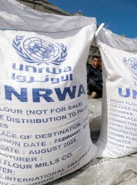 Vysídlení Palestinci čekají na pomoc Agentury OSN UNRWA