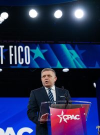 Slovenský premiér Robert Fico při svém projevu na konferenci konzervativců CPAC