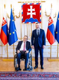 Miloš Zeman na návštěvě Petera Pellegriniho v Bratislavě
