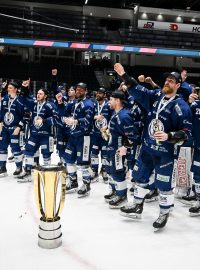 Hokejisté Komety Brno slaví zisk extraligového titulu